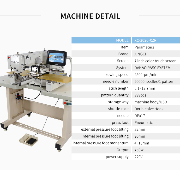 Computer pattern sewing machine