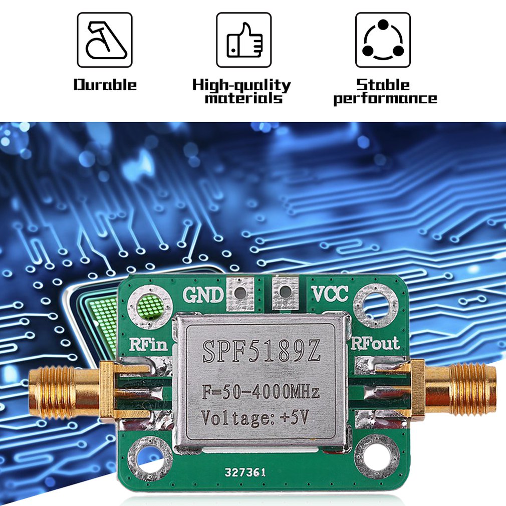 High Quality LNA 50-4000 MHz RF Low Noise Amplifier Signal Receiver SPF5189 NF = 0.6dB inm