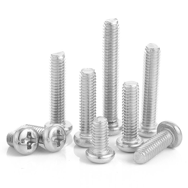 10pcs/lot M3 M4 M5 M6 35/40/45/50/55/60 mm A2-70 304 Stainless Steel Cross Phillips Pan Head Screw Round Bolt