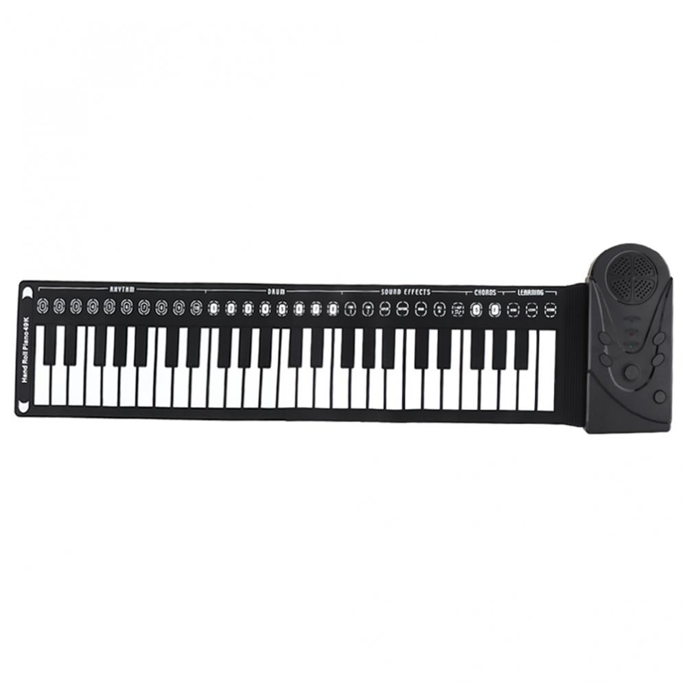 Electronic Organ 49 Keys Electronic Portable Silicon Flexible Hand Roll Up Piano Built-in Speaker Children Keyboard Organ