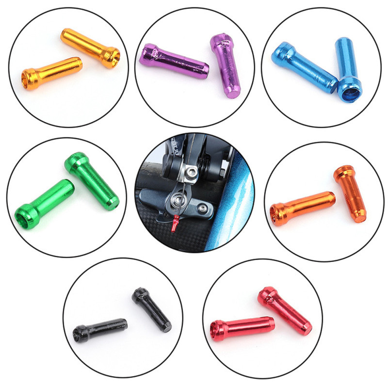 100/ 50 PCS Bicycle Cable End Caps Aluminum Alloy Brake Shifter Inner Cable Tips Crimps Bicycles Brake cable tube end cap