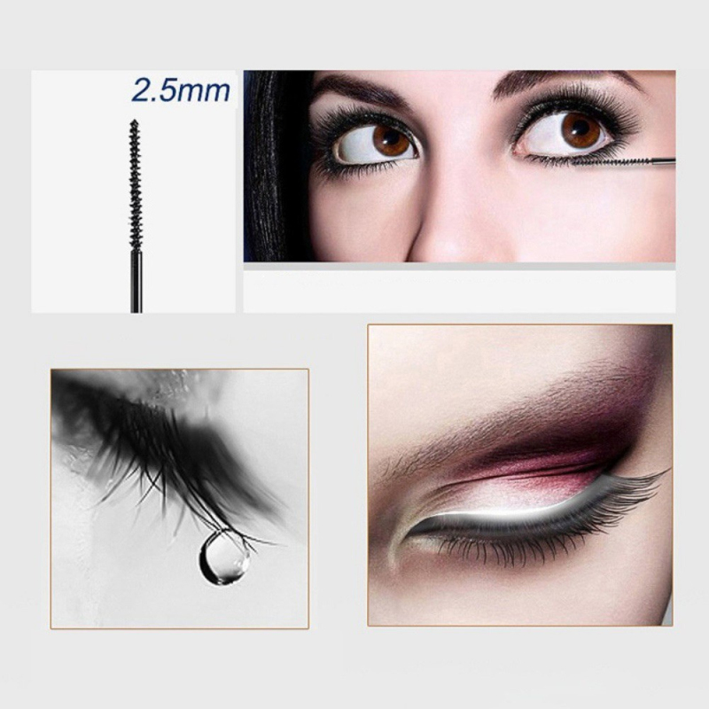 Black Mascara Long Eyelash Longlasting Waterproof Sweat-proof Thick Not Bloomin 2.5mm Fine Brush Head Mascara Eye Cosmetic TSLM2