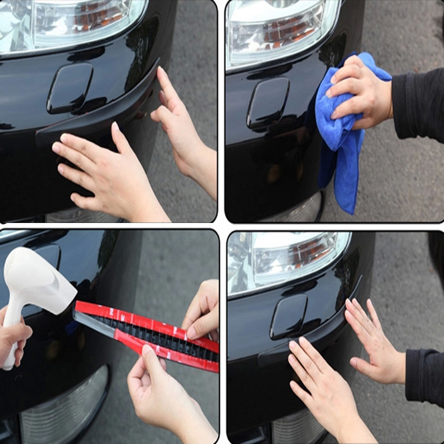 Car Bumper Protector Strips Guard Corner Anti-collision Protective Trim bar Black White Grey Car Accessories 2pcs