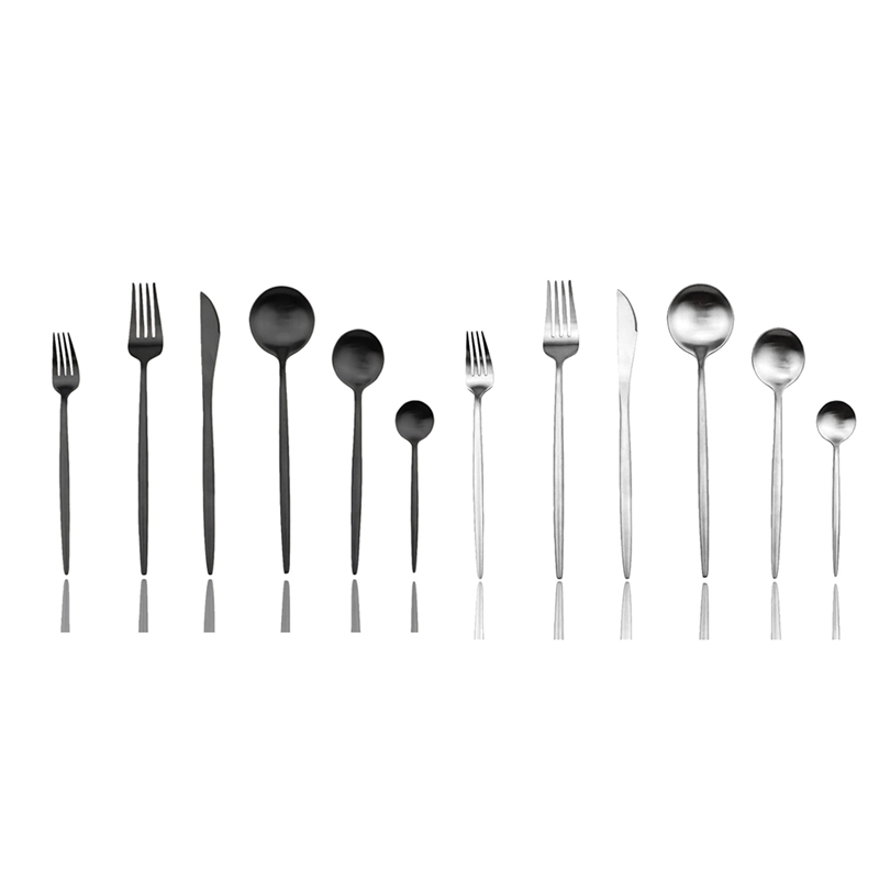 Cutlery Sets,Matte Flatware Set,Satin Finish 24 Piece 304 Stainless Steel Utensils Set for Home and Restaurant