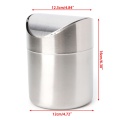 Wholesale Stainless Steel Desk Trash Bin Countertop Waste Can With Swing Lid 1.5 L May06
