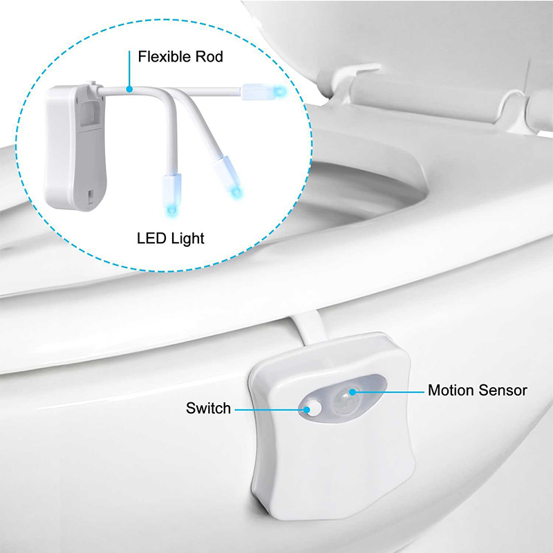 8 /16Colors Waterproof Backlight For Toilet Bowl LED Luminaria Lamp Smart PIR Motion Sensor Toilet Seat Night Light