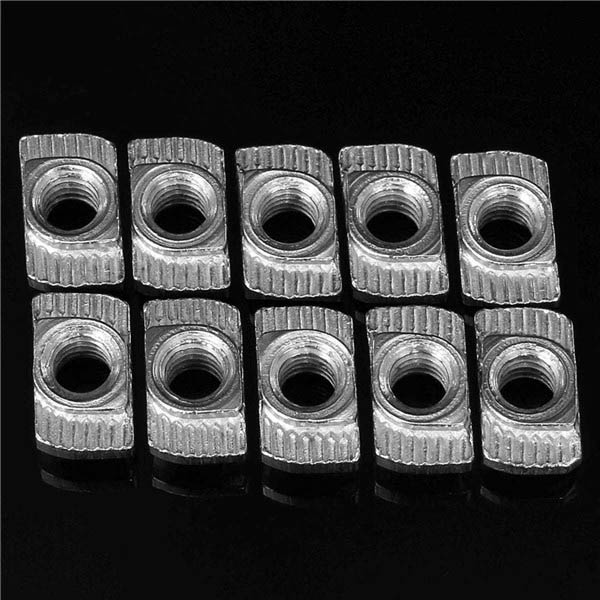 100 pcs M5 Hammer Nut Carbon Steel Aluminum Connector T Fastener Sliding Nut