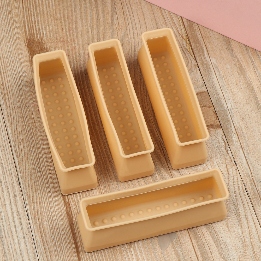 4pcs Furniture Floor Protector Pad Silicone Anti slip Chair Leg Caps Rectangular Feet Cover Wood Sofa Table Child Bed Stopper