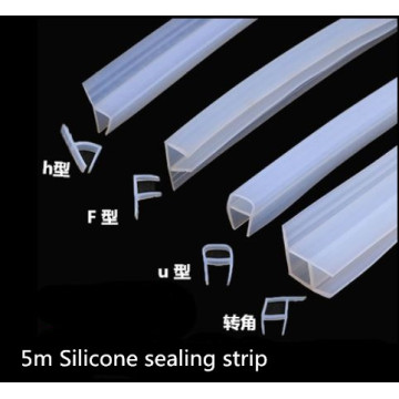 5M/lot F U H Shape Silicone Seals Sliding Door Screen Shower Door Window Bathroom Sealing 6 8 10 12mm Glass Fixture Accessories