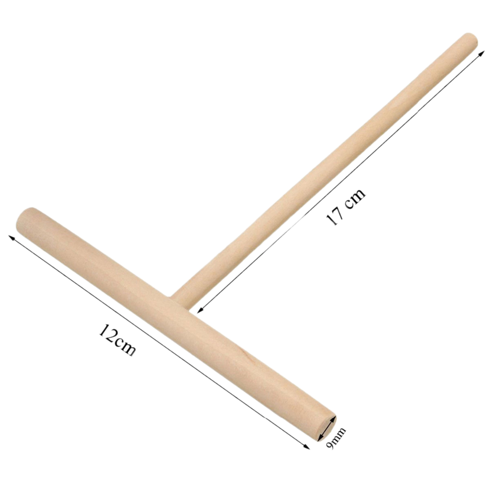 12*17cm Practical Wooden T-shaped Crepe Maker Pancake Batter Spreader Stick Tools Home Kitchen Accessories