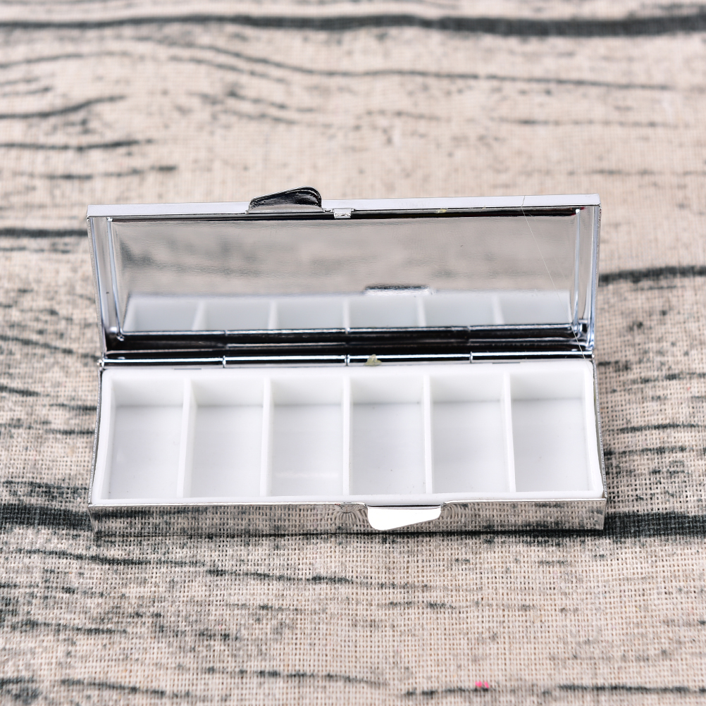 1Pcs Metal Pill Box Divide Storage Small Medicine Case Silver Tablet Holder Advantageous Container