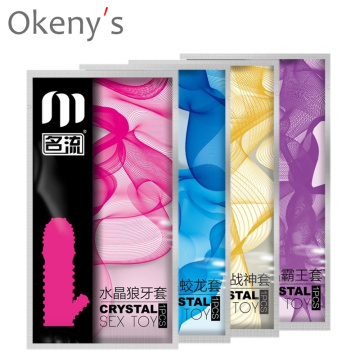 Sex Toys Reusable Condoms Men Spike Cock Condom Vibrator Penis G Point Stimulation Orgasm Fun Sting Adult Sex Products