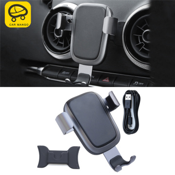CARMANGO for Audi A3 2017-2019 Car Phone Holder Wireless Charging Mount Stand Mobile Gravity Smartphone Cellphone Support