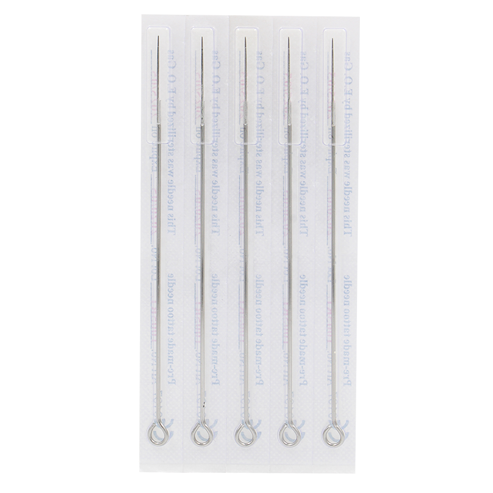 50pcs Assorted Sterilized Mixed 3/5/7/9RL 3/5/7/9RS 7/9M1 Size Tattoo Needles and 50pcs Disposable Tattoo Tips Combo