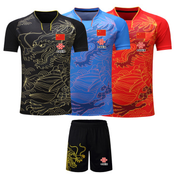 2020 CHINA Dragon table tennis Jerseys Shorts Men / Women / Child , ping pong Jersey,Table tennis Shirt Sets table tennis shirts
