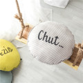 Nordic ins letter embroidery solid color round pillow stripe color candy round cushion office sofa home decorative back cushion