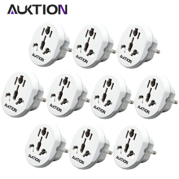 AUKTION 10Pcs/Lot Universal EU Plug Adapter 16A Electrical Plug Converter AC 250V Travel Charger Wall Power Adapter For US UK AU