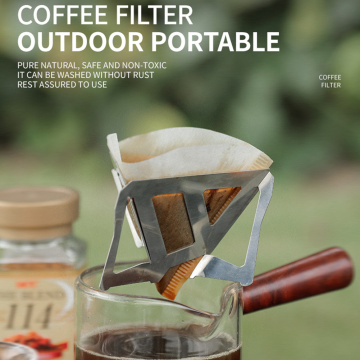 Stainless Steel Coffee Filter Cup Folding Portable Coffee Drip Rack Dripper