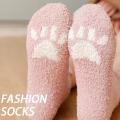 1Pair Cute WInter Kids Children Socks Embroidery Cartoon Thick Warm Sleep Floor Socks Girls Boys Plush Coral Fleece Socks