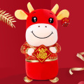 20cm 2021 Year Chinese Zodiac Ox Cattle Plush Toys Plush Doll Stuffed For Children Kids Birthday Gift Red Milk Cow Mascot Decor