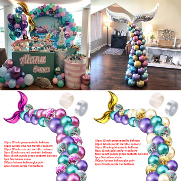 44pcs/lot Mermaid Theme Party Decorations Mermaid Tail Balloons Arch Set Baby Shower Wedding Girl Birthday Party Favors Supplies