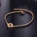 4 pcs/set Fashion Bohemia Leaf Round Knot cuff Bangle Gold Chain Charm Bracelet Bangle for Women Simple Geometric Bracelets