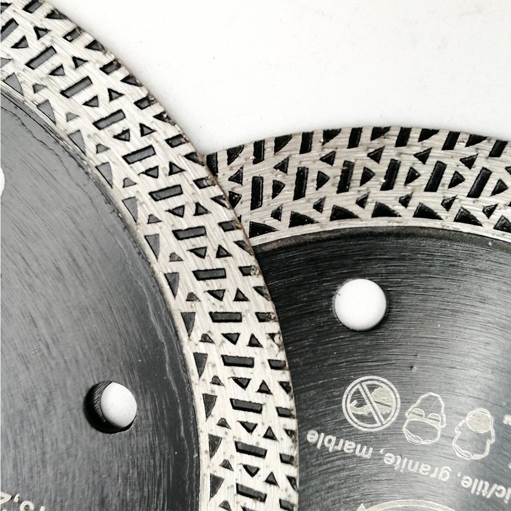 SHDIATOOL 5pks Diameter 5"/125mm Diamond Hot-pressed Sintered Diamond Blade Ceramic Cutting Disc Mesh Turbo Rim Tile SawBlade