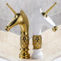 8 Colors ,Unicorn Artistic Faucet Solid Brass Cold&Hot Water Mixer Tap Countertop Bathroom Sink Faucet Horse Faucet