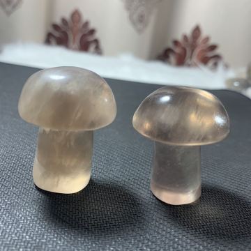 2 pcs Natural brown fluorspar mushroom is the first choice for home furnishings