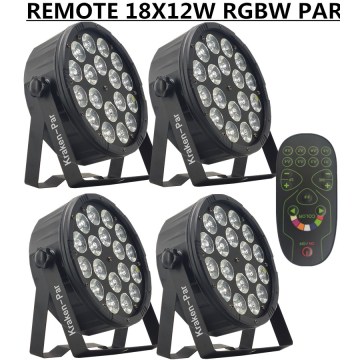 4PCS/ REMOTE LED PAR 18X12W RGBW PAR/ disco light dmx512 control LED wash light stage professional dj equipment 100% new