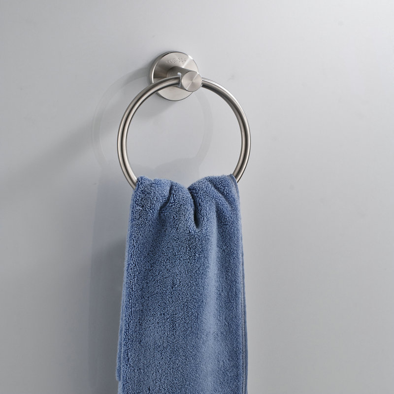 Nickel Brush Single Towel Ring Towel Holder Bath Fitting Clothing Ring Bathroom Accessories Wall Mount Bath Hardware