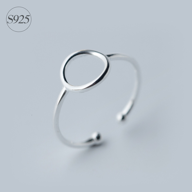 small very size Retro Genuine 925 Sterling Silver Open Round Geometric Toe Ring Pinky Adjustable jewelry for Women GTLJ845