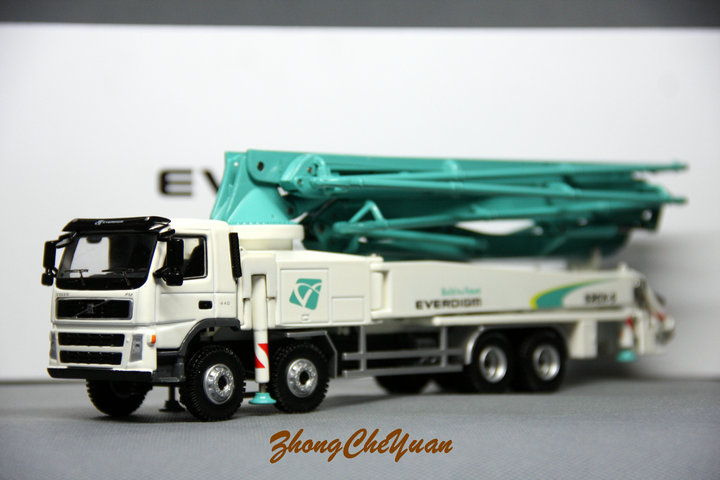 1:50 VOLVO EVERDIGM 52CX-5 Cement Concrete Pump Truck Engineer Machinery Vehicle DieCast Toy Model Collection,Play, Decoration