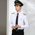 International Airline Garment Security Supervisor Manager professional Unique White Shirt AirLine Captain uniform pilot shirt