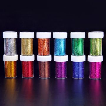 12 Colors Large Shiny Resin Pigment Kit Mica Flash Powder Glitters Shimmering Sequins Resin Colorant Dye Jewelry Making