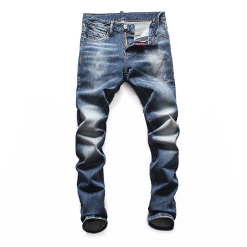 European famous dsq brand men jeans Men slim jeans pants mens denim trousers zipper blue hole Pencil Pants jeans for men 8110
