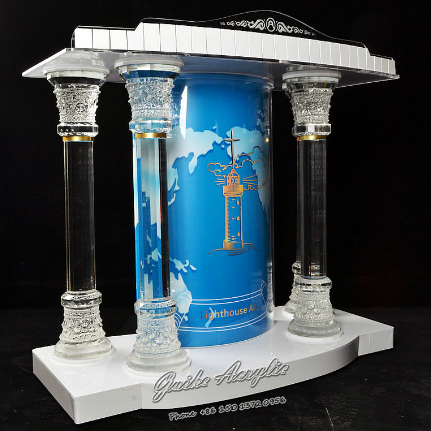 Church Foyer Furniture acrylic Church Furniture Crystal column Church podium