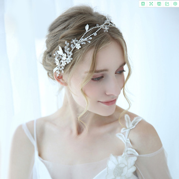 TOPQUEEN HP348 Luxury Bridal Tiara Forehead Bridal Headpieces Wedding Headpieces Bridal Headband Crystal Alloy Flower Headwear