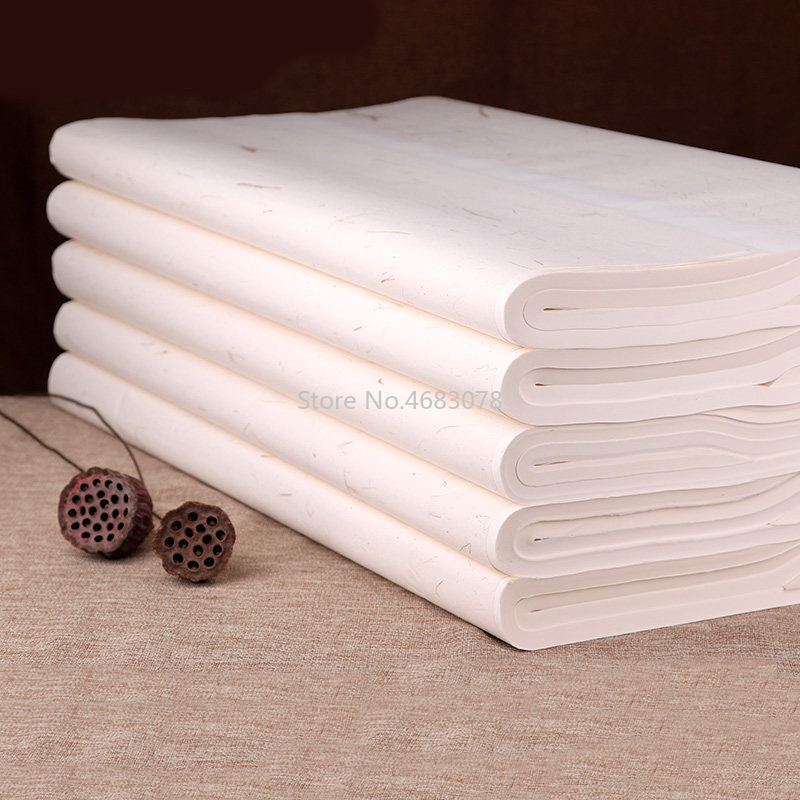 100pcs Xuan Paper Chinese Semi-Raw Rice Paper For Chinese Painting Calligraphy Or Paper Handicraft Supplies