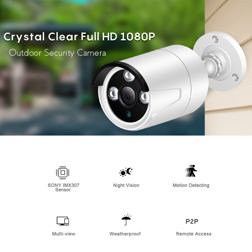 BESDER H.265 Security Camera 3PCS Array LED Waterproof Outdoor Surveillance POE IP Camera FULL HD 2MP 5MP HI3516C +SONY IMX335