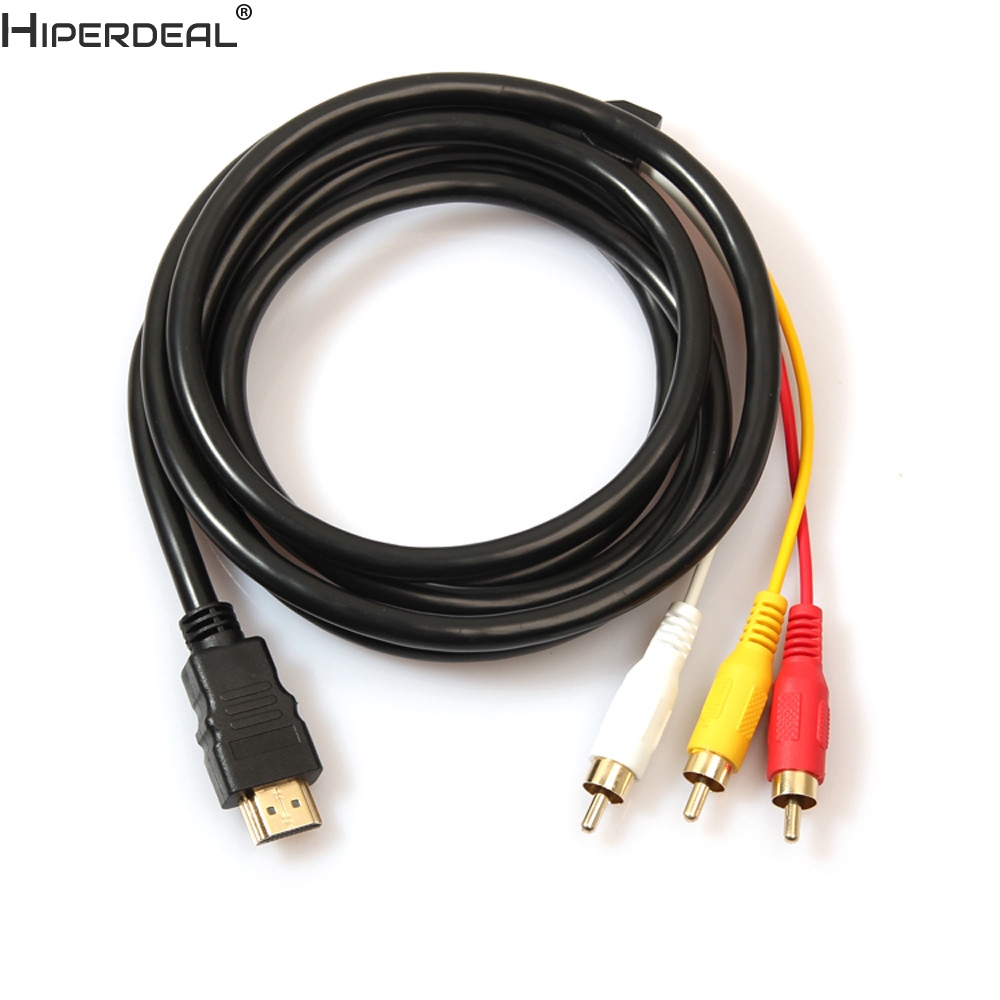 HIPERDEAL 5ft/1.5m HDMI to 3RCA Extension Signal Cable Converter Adapter for HDTV DVD Oct27 HW TV Accessories