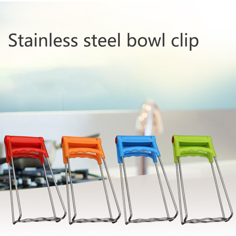 Multiple Stainless Steel Dish Holder Folding Silicone Hot Bowl Clip Pot Steamer Plate Tong Oven Mitt Kitchen Insulation Tools