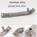 ZX-10R ZX10R Motorcycle Exhaust Conntecr Contact Middle Pipe Titanium Alloy Pipe Slip on for Kawasaki ZX10R 2016-2018