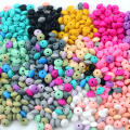 LOFCA 50pcs 12mm Silicone Lentil Beads Baby Teething Beads BPA-Free Food Grade Making Baby Oral Care Pacifier Chain Accessorise