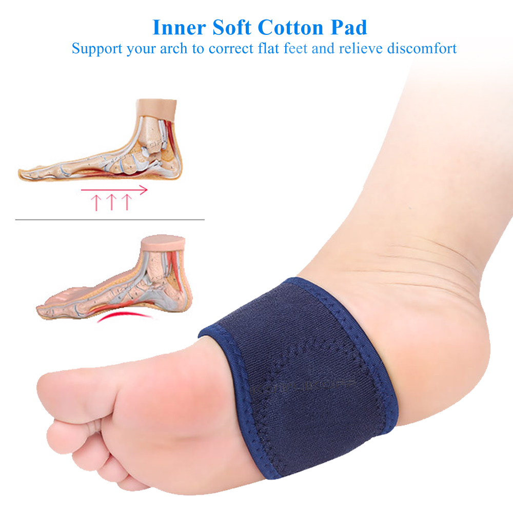 Breathable Elastic Silica Gel High Arch Orthotics Bandage for Heel Foot Pain Relief Plantar Fasciitis Orthopedic Insoles