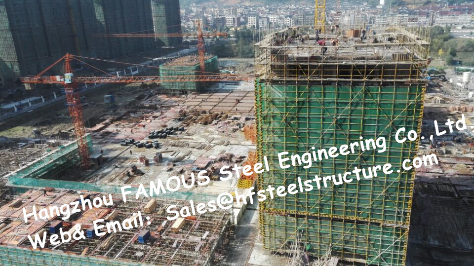 Structural skeleton framed multi-story steel building builder and high rise steel structure contractor in china