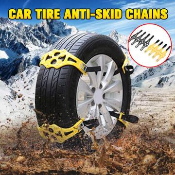4/8 pcs Snow Chains Car Tyre Winter Roadway Safety Tire Snow Adjustable Anti-skid Safety Double Snap Skid Wheel TPU Chains