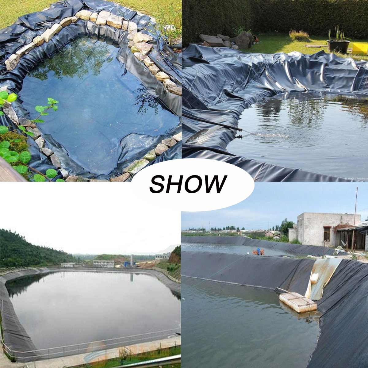 4 Size Fish Pond Liner Gardens Pools HDPE Large Fish Pond Fabric Landscaping Pools Membrane Reinforced Waterproof Liner Cloth