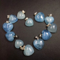 Natural Aquamarine Heart Pendant Neckalce For Woman S925 Silver Quartz Crystal Luxury Neckalce Healing Crystal Charm Jewelry