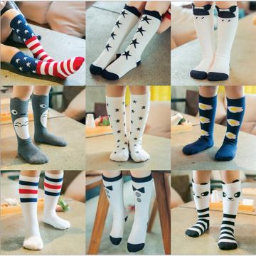 0 - 3 Years Children's Socks Fashion Creative Cartoon Animal Baby Stripes Hosiery Boy Girl Pure Cotton Leg Warmers Long Socks